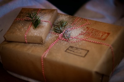 棕色的礼物盒
